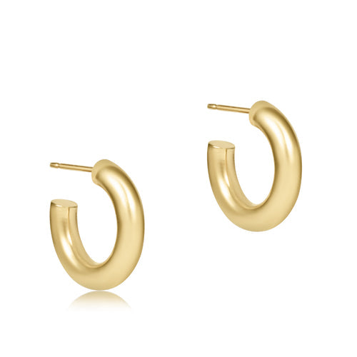 Round Gold 0.5" Post Hoop - 4mm Smooth