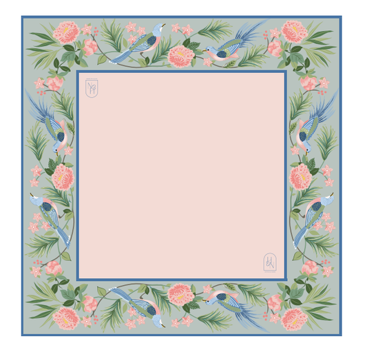 Mahjong Table Mat - Songbird Bloom