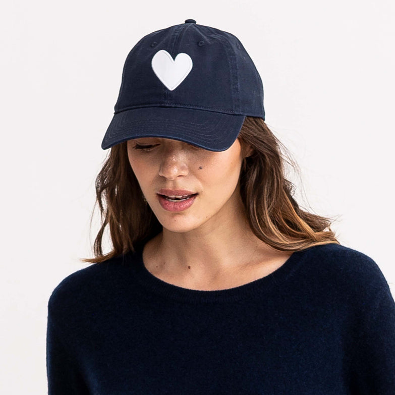 Baseball Hat Heart Patch Indigo/White