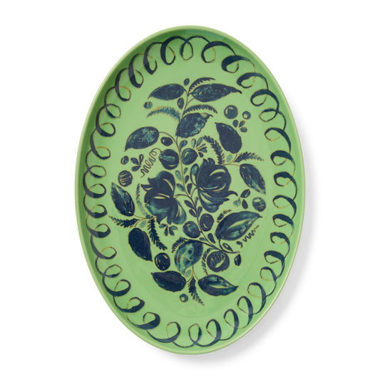 Amalfi Oval Tray Green/Blue - 15.7" x 11"