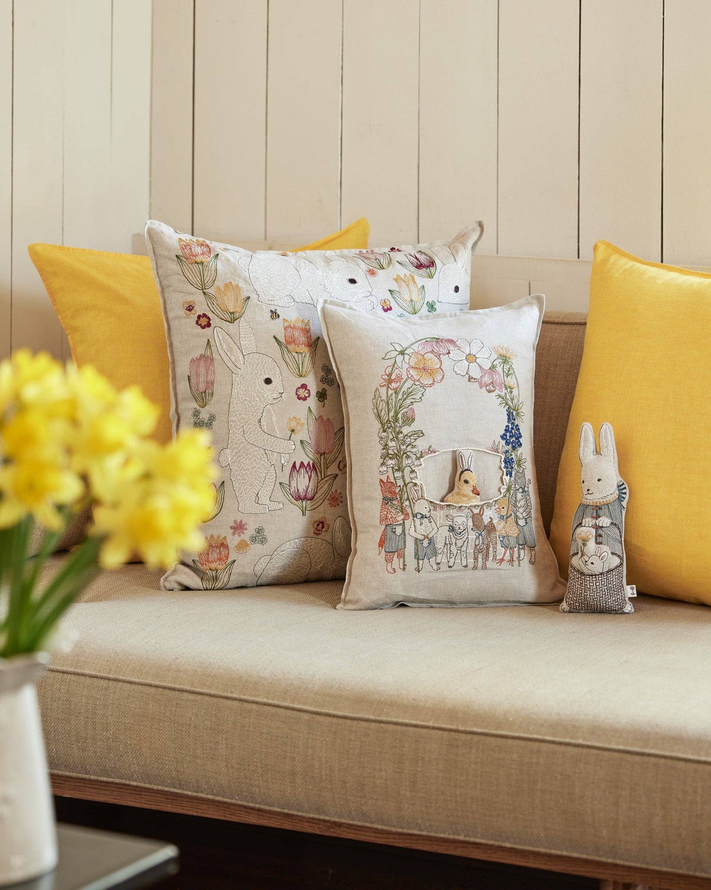 Bunny Shaped Pillow with Baby Bunny