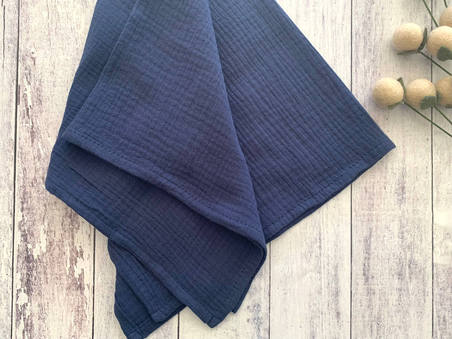 22" Crinkle Cloth Napkins, Set of 4: Navy blue
