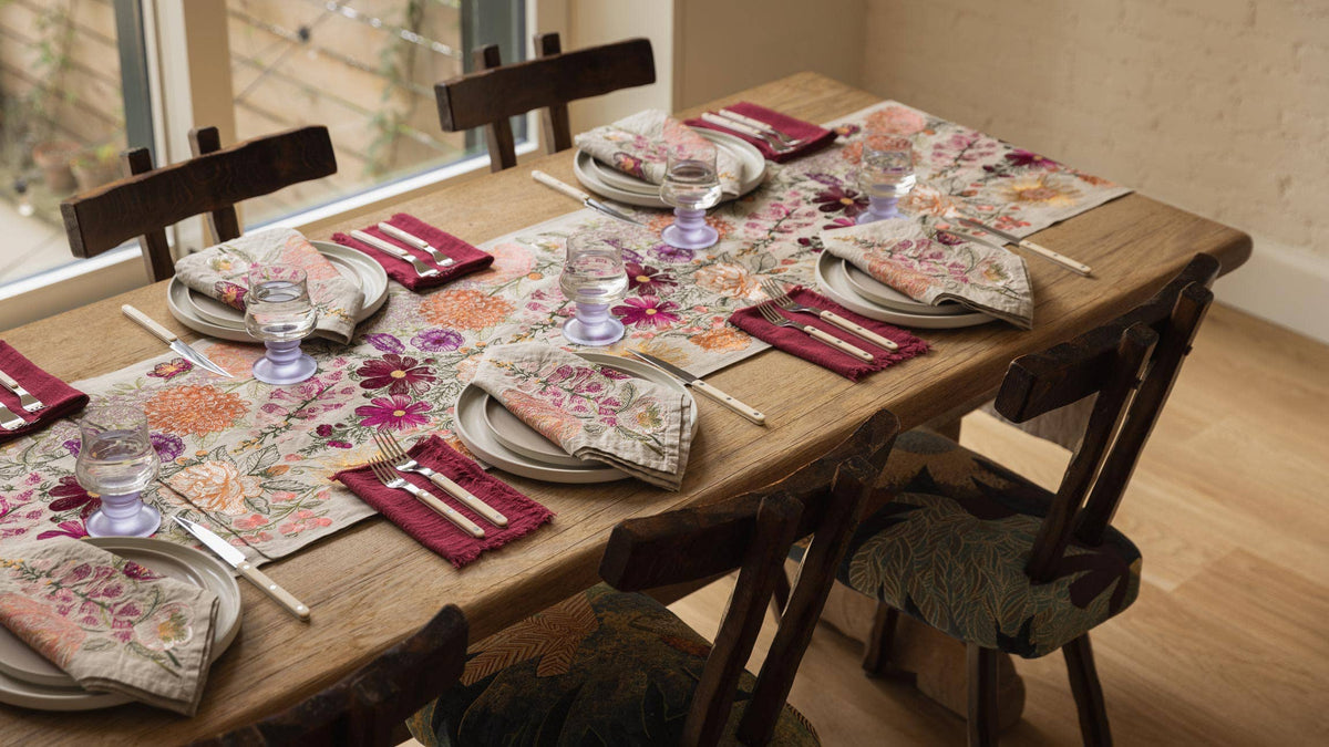 Paradise Garden Table Runner: 76" × 18"