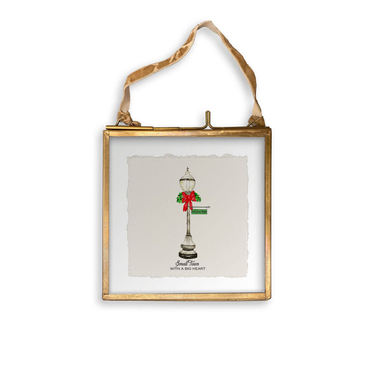 Hand Towel - Chargin Falls - Christmas Street Light - Natural