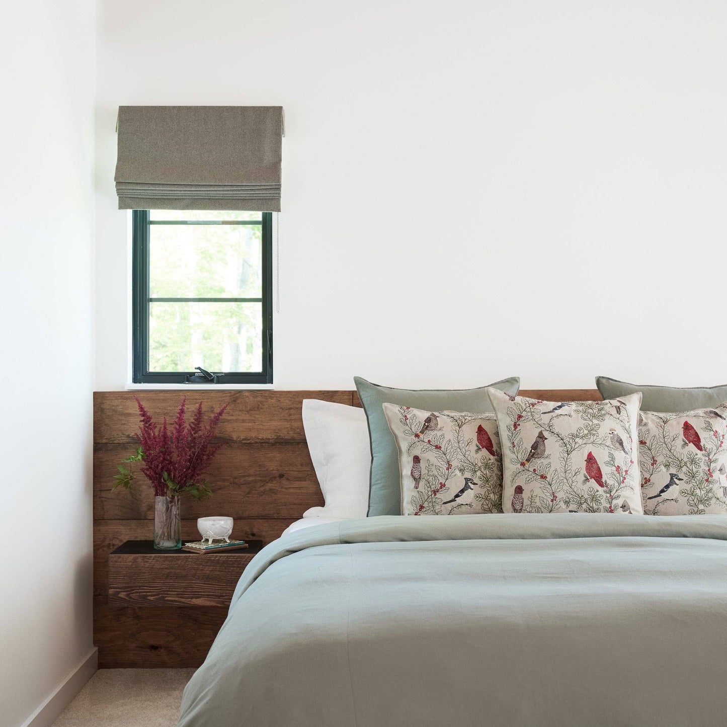 Winter Birds Pillow with Insert