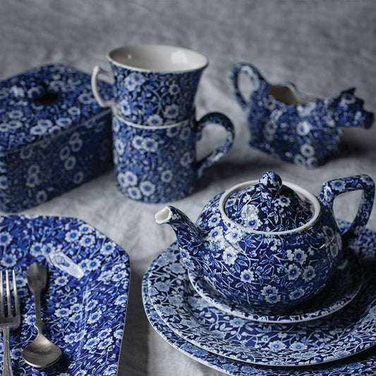Blue Calico Butter Dish
