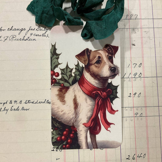 Pack of 3 Gift Tags with Crinkle Ribbon -  Dog