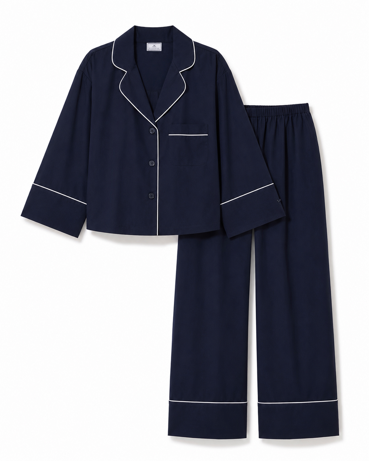 Celine Poplin Pajama Set - Navy