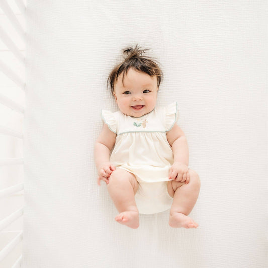 Bunny's Daisy Garden Embroidered Ruffle Diaper Cover Set