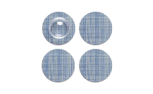 Chilewich - Mini Basketweave Coasters - Chambray