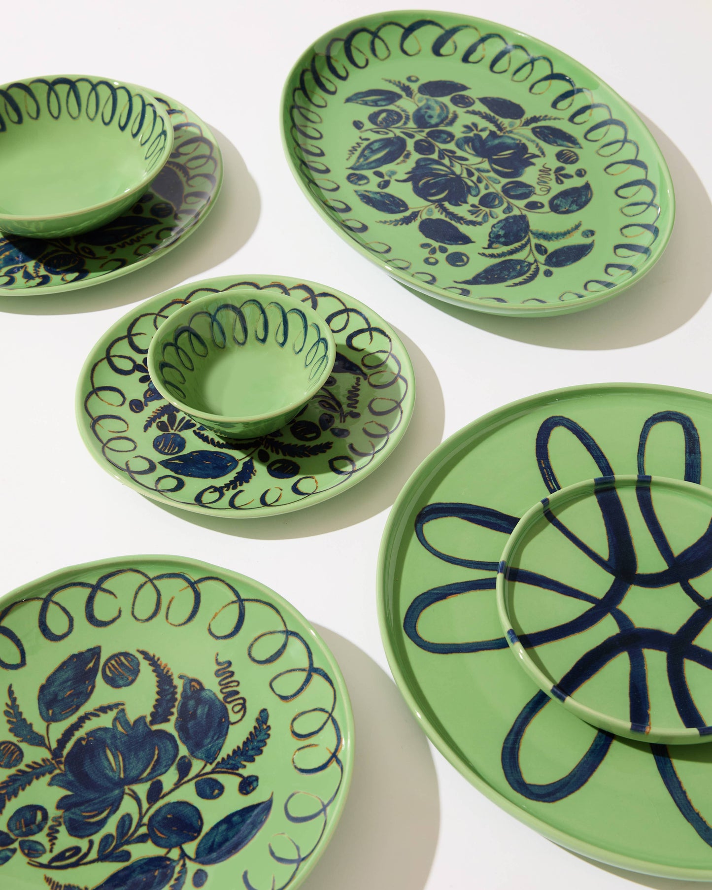 Amalfi Oval Tray Green/Blue - 15.7" x 11"