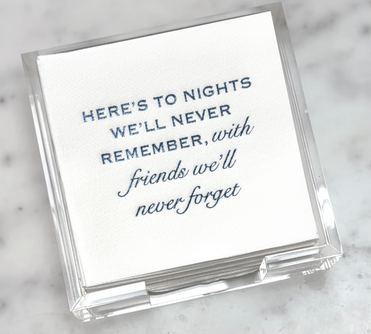 Acrylic Cocktail Napkin Hostess Set: Here's to Nights...With Friends