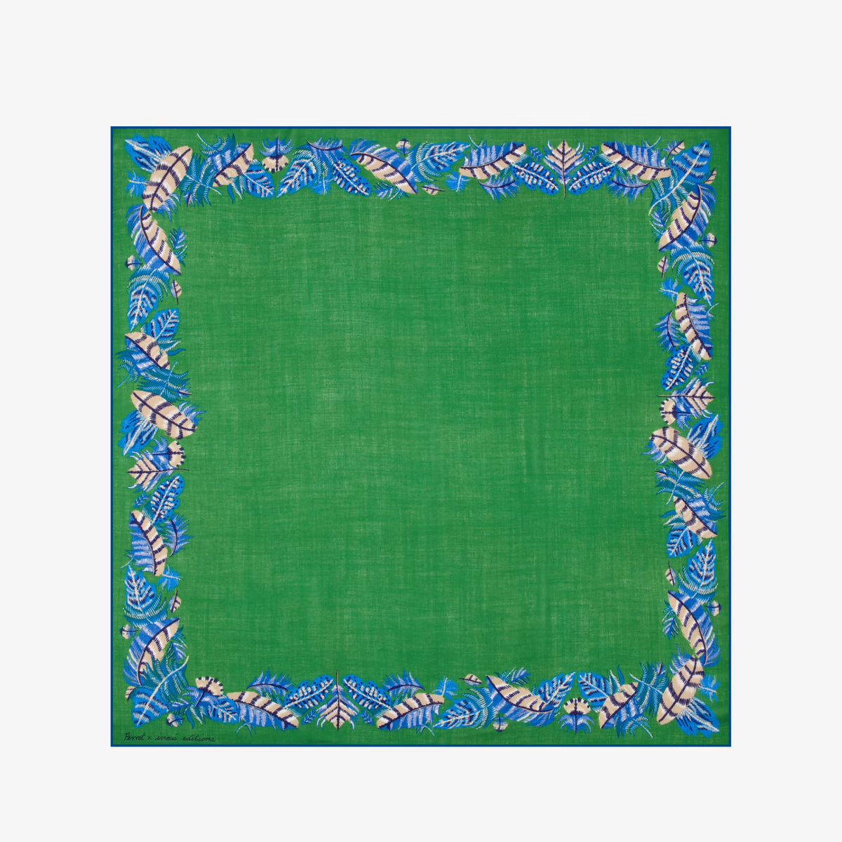 Square Scarf 100 - Plumes Green