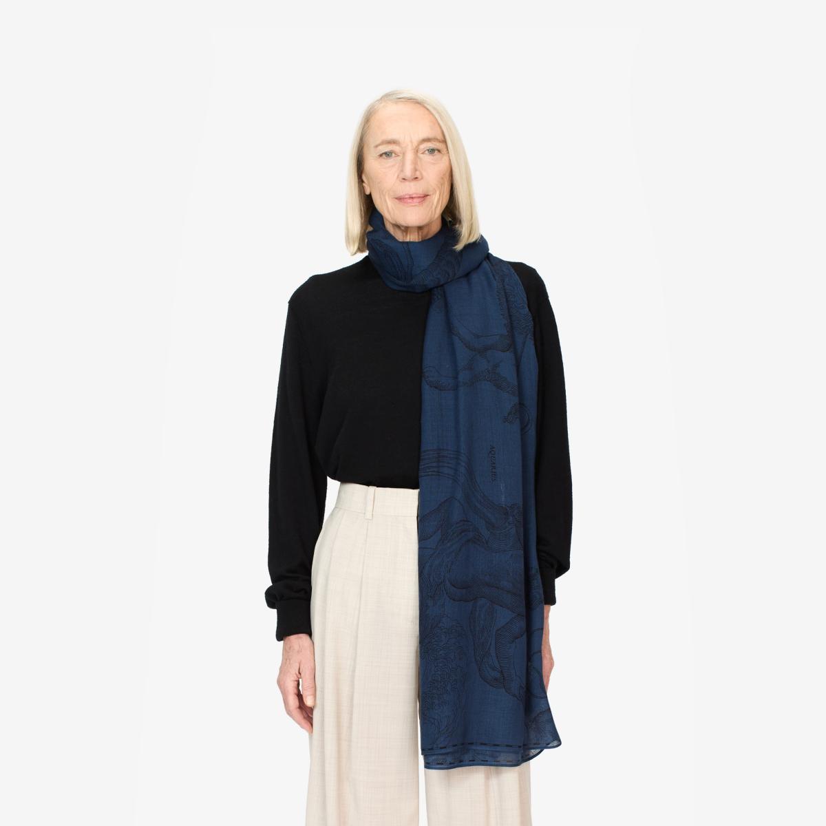 Astrologie Scarf - Navy, 100 x 190 cm