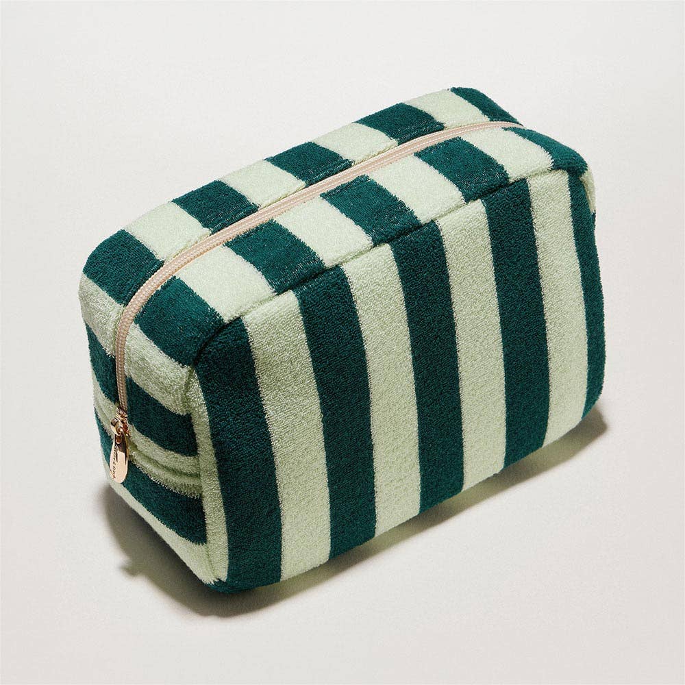 Striped Pattern Cosmetic Pouch Bag: Pink
