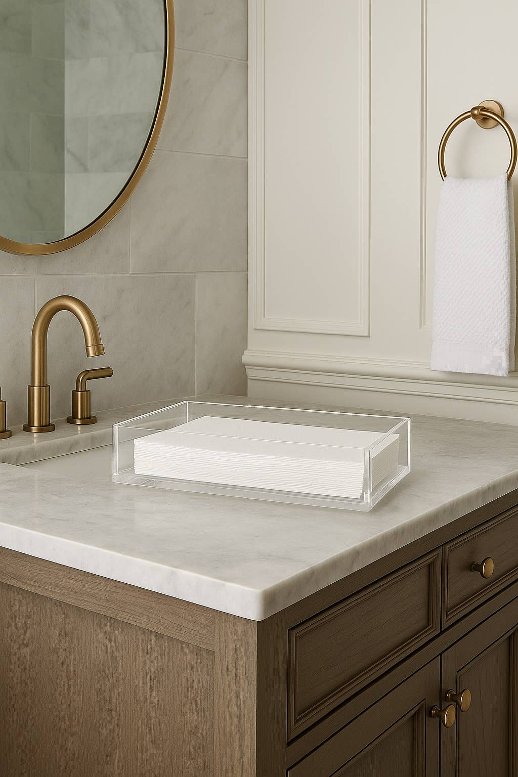 Guest Towel Napkin Holder - Acrylic