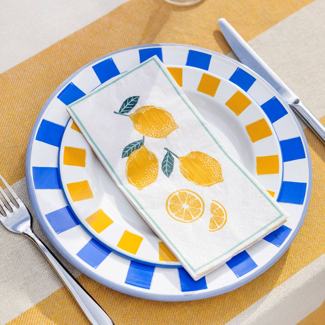 Lunch Paper Napkins  - Lemon - Pack of 16