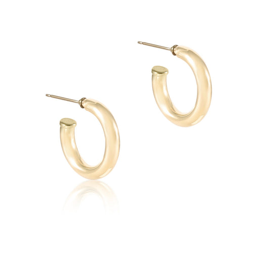 Round Gold 1" Post Hoop - 4mm Smooth