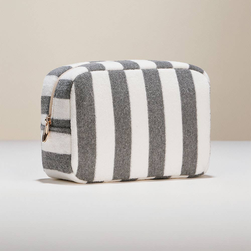 Striped Pattern Cosmetic Pouch Bag: Pink