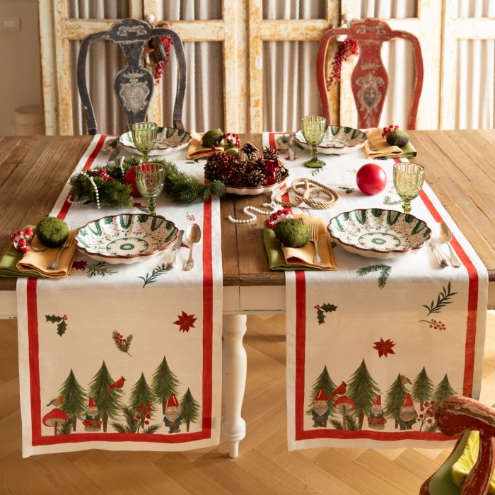 Jolly Elf Linen Tablecloth