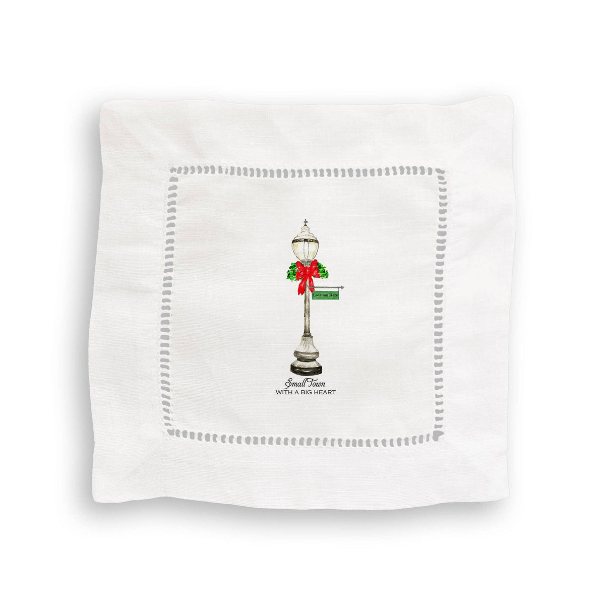 Hand Towel - Chargin Falls - Christmas Street Light - Natural