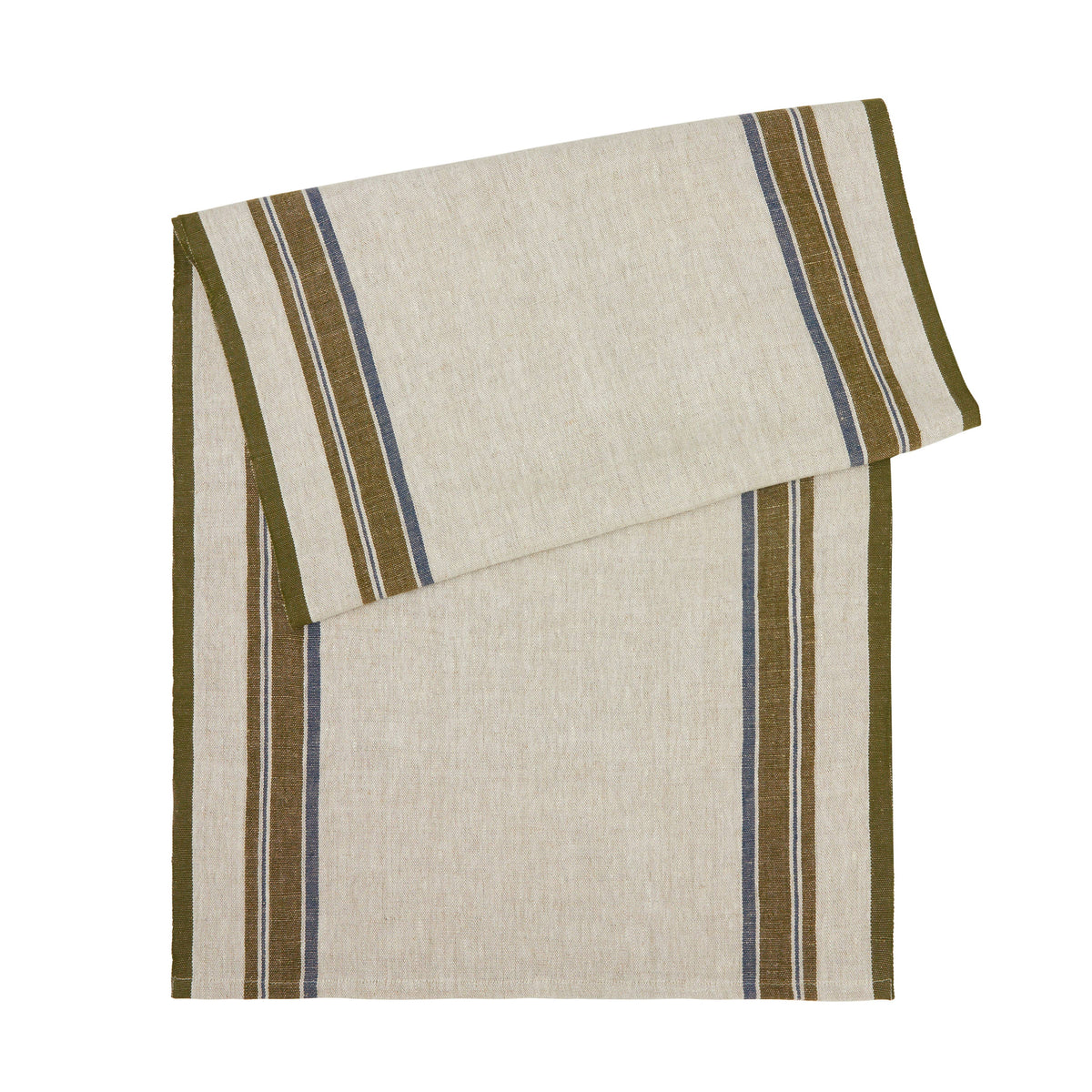 Table Runner - Antibes Natural & Green - 20x72 - Natural Green