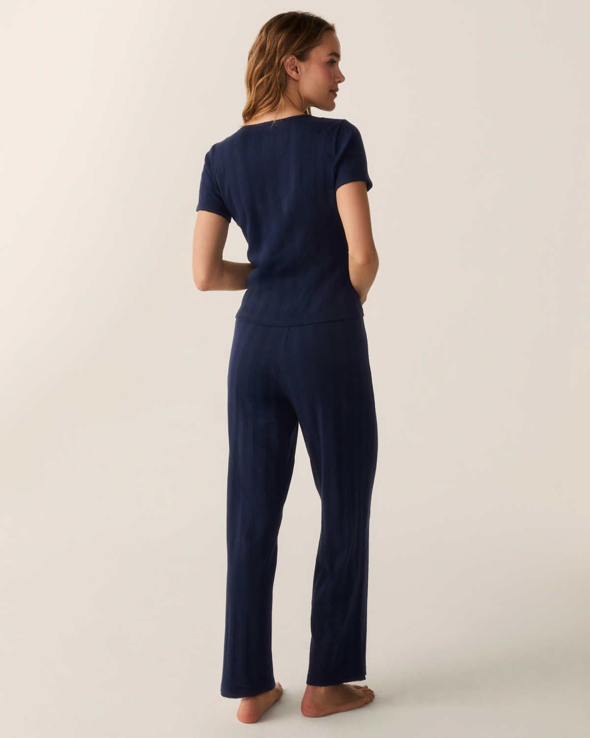 Pointelle Pant - Navy
