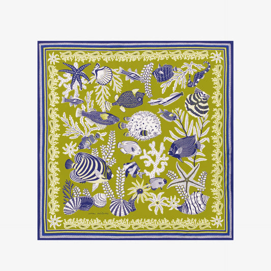 Square Scarf 65 -  Neptune - Anise