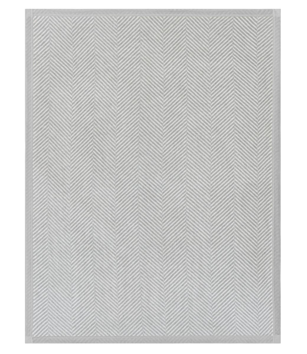 Harborview Herringbone Light Grey Blanket: Midi