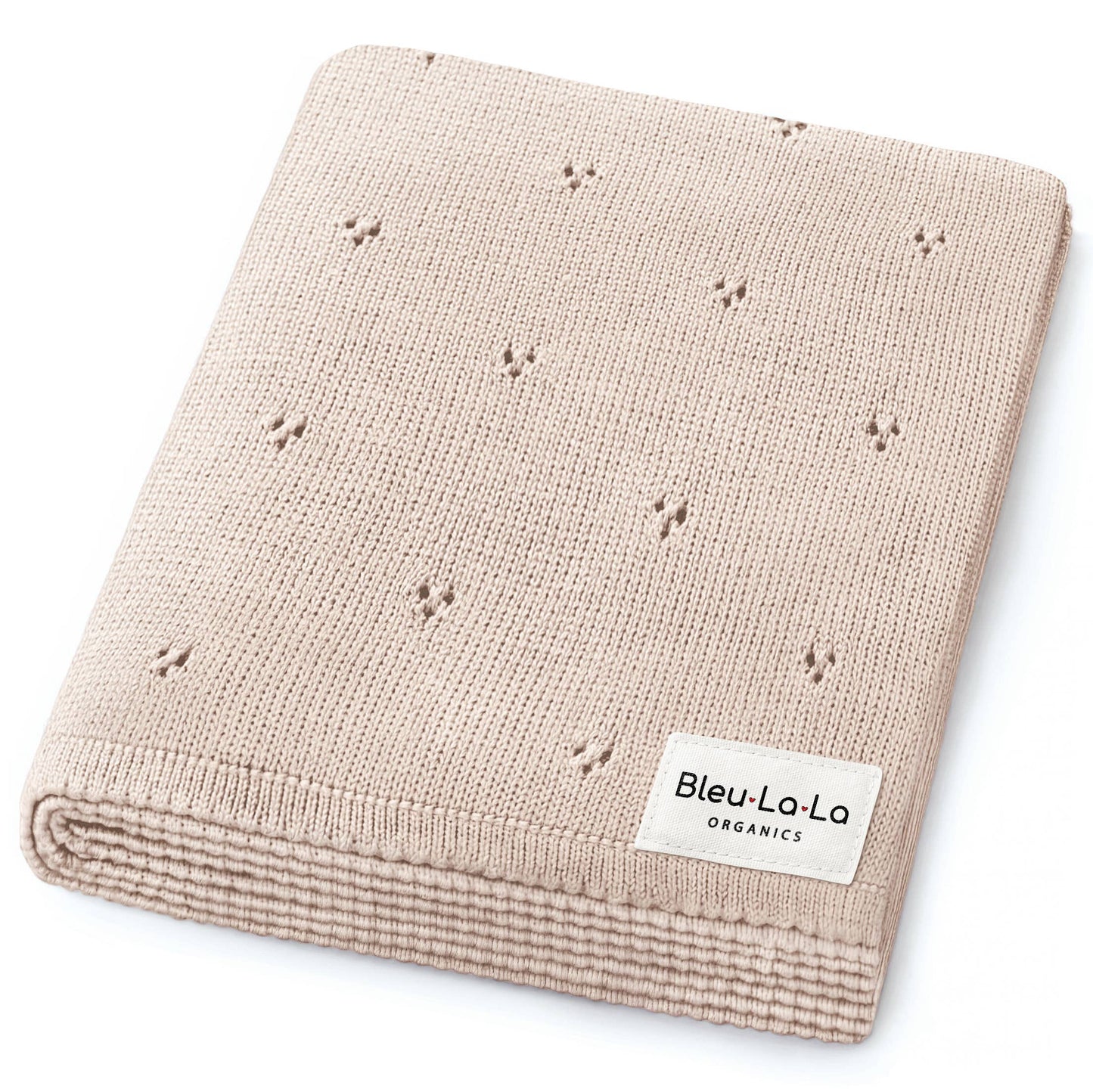 100% Organic Cotton Pointelle Swaddle Receiving Baby Blanket: Powder Blue