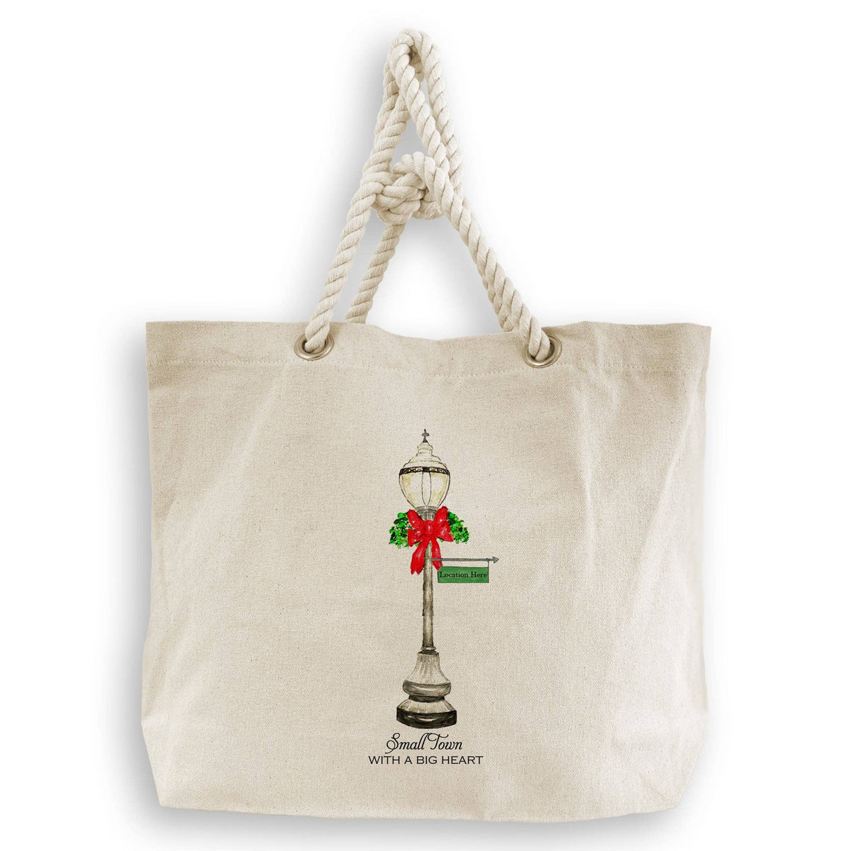 Hand Towel - Chargin Falls - Christmas Street Light - Natural