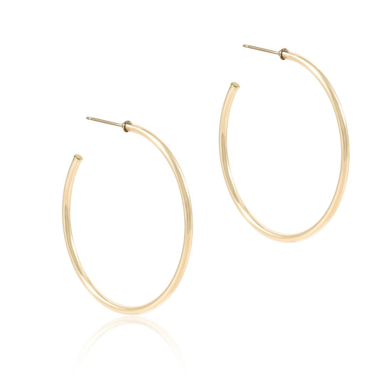 Round Gold 1.75" Post Hoop - 2mm Smooth