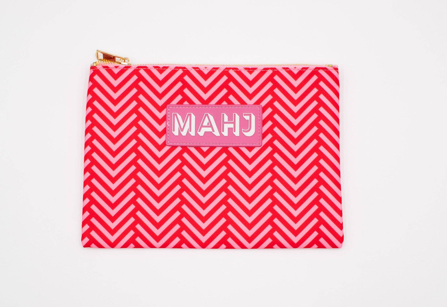 Premium Mahjong Card & Accessory Bag - Arrows- Red