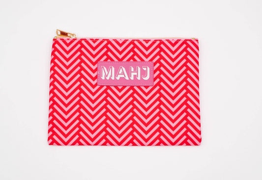 Premium Mahjong Card & Accessory Bag - Arrows- Red