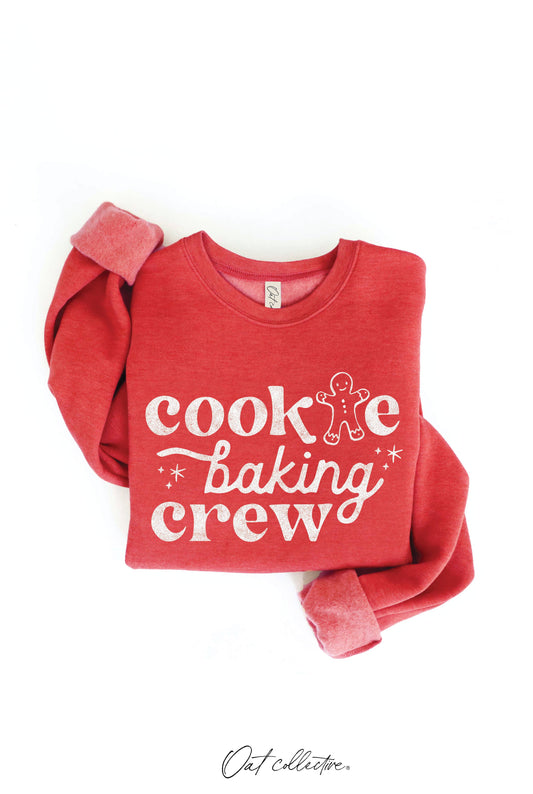 Cookie  Baking Crew Graphic Sweatshirt: Cranberry Heather