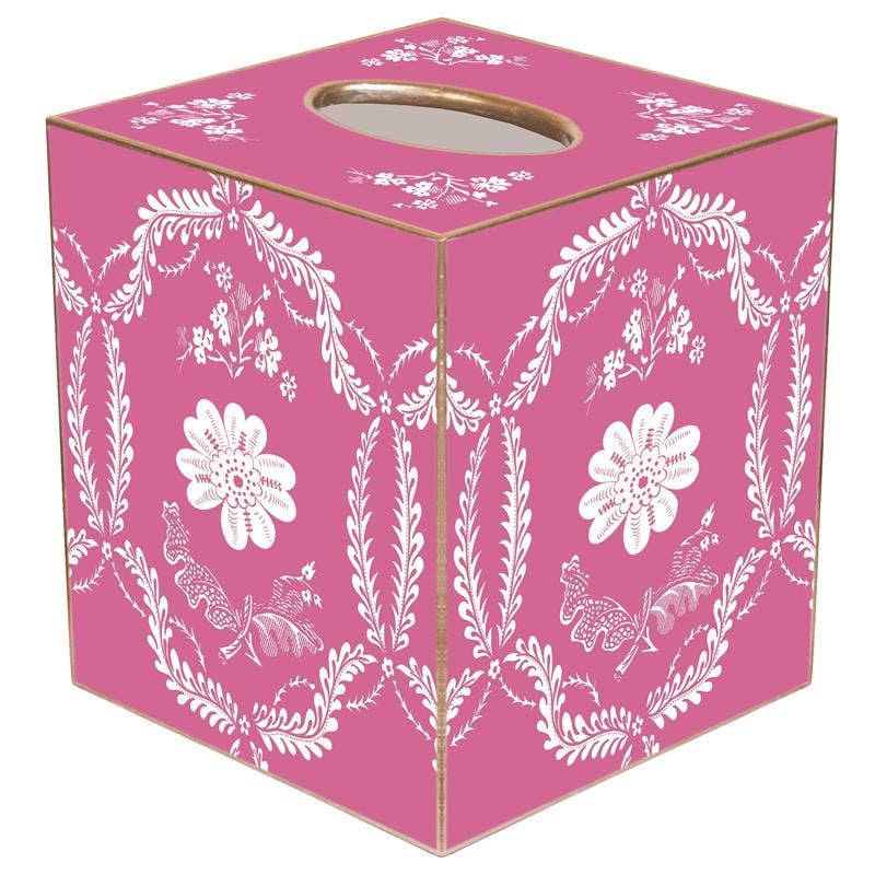 Tissue Box Cover - Hot Pink Provincial