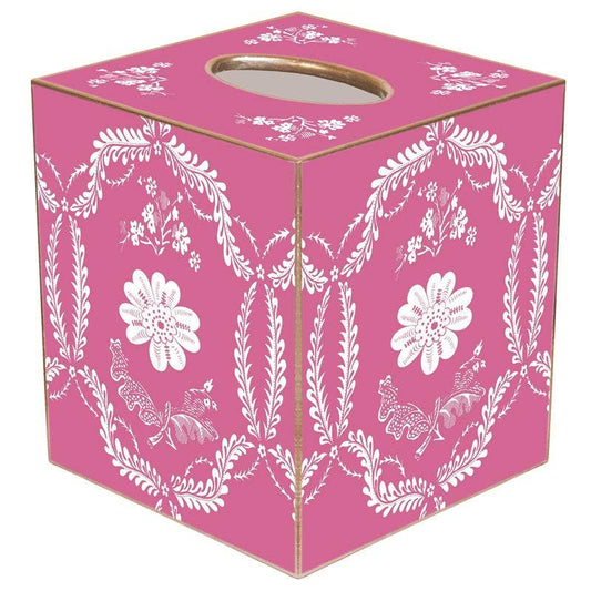 Tissue Box Cover - Hot Pink Provincial