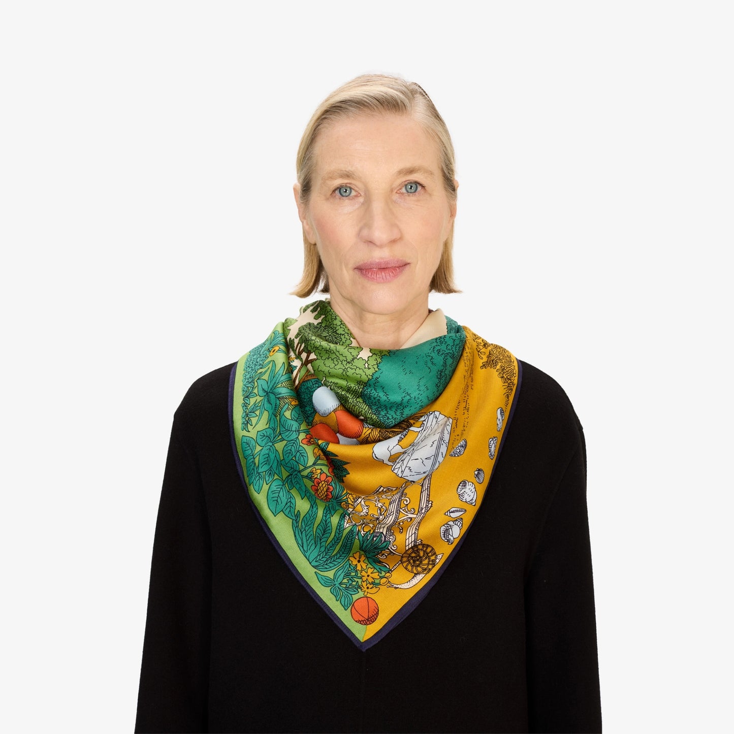 Square Scarf 100 - Quatre Saison - Natural