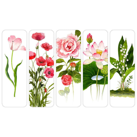 Pink Posies - Bookmarks - Set of 5