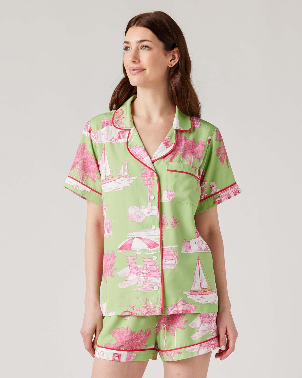 Florida Toile Pajama Shorts Set