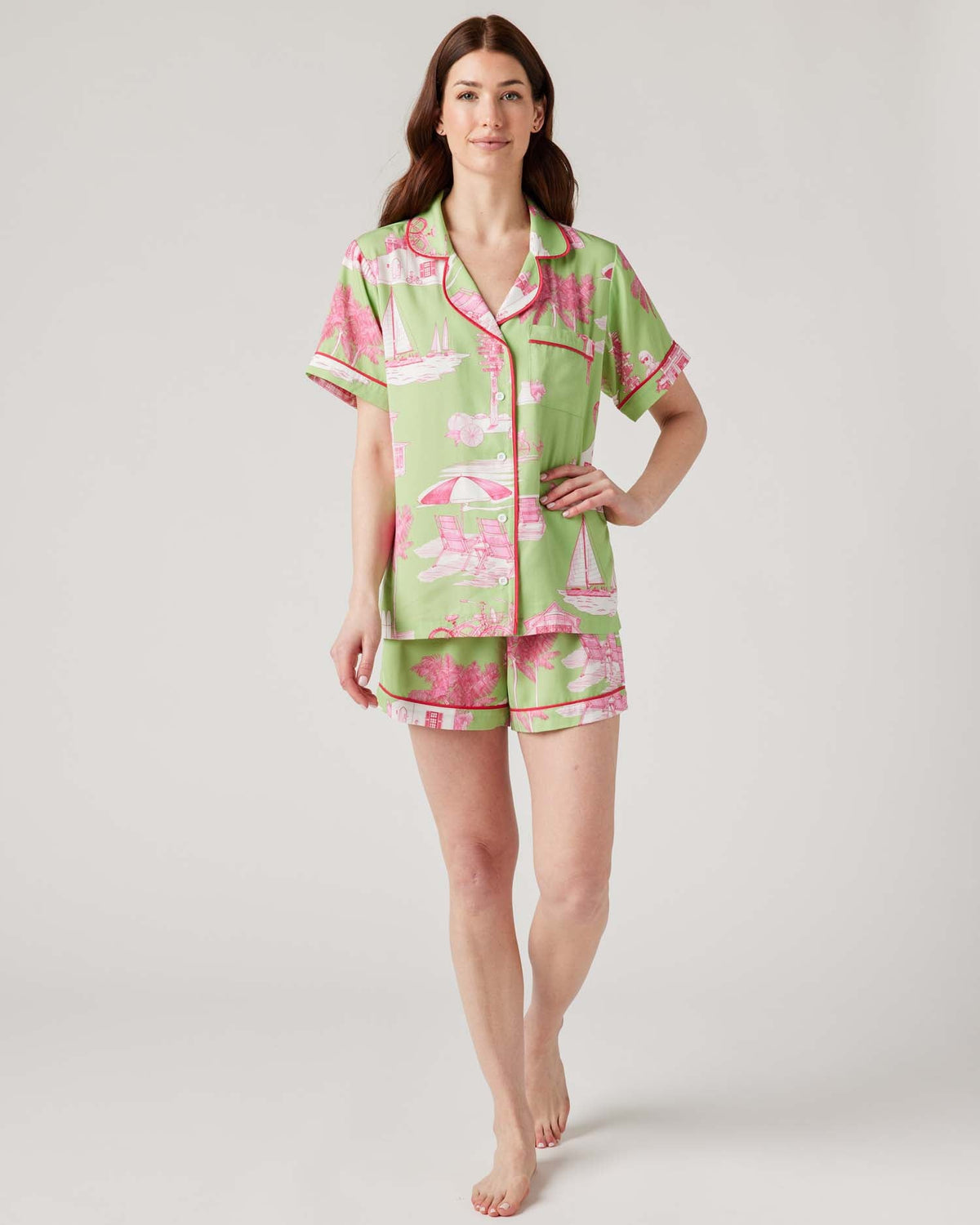 Florida Toile Pajama Shorts Set