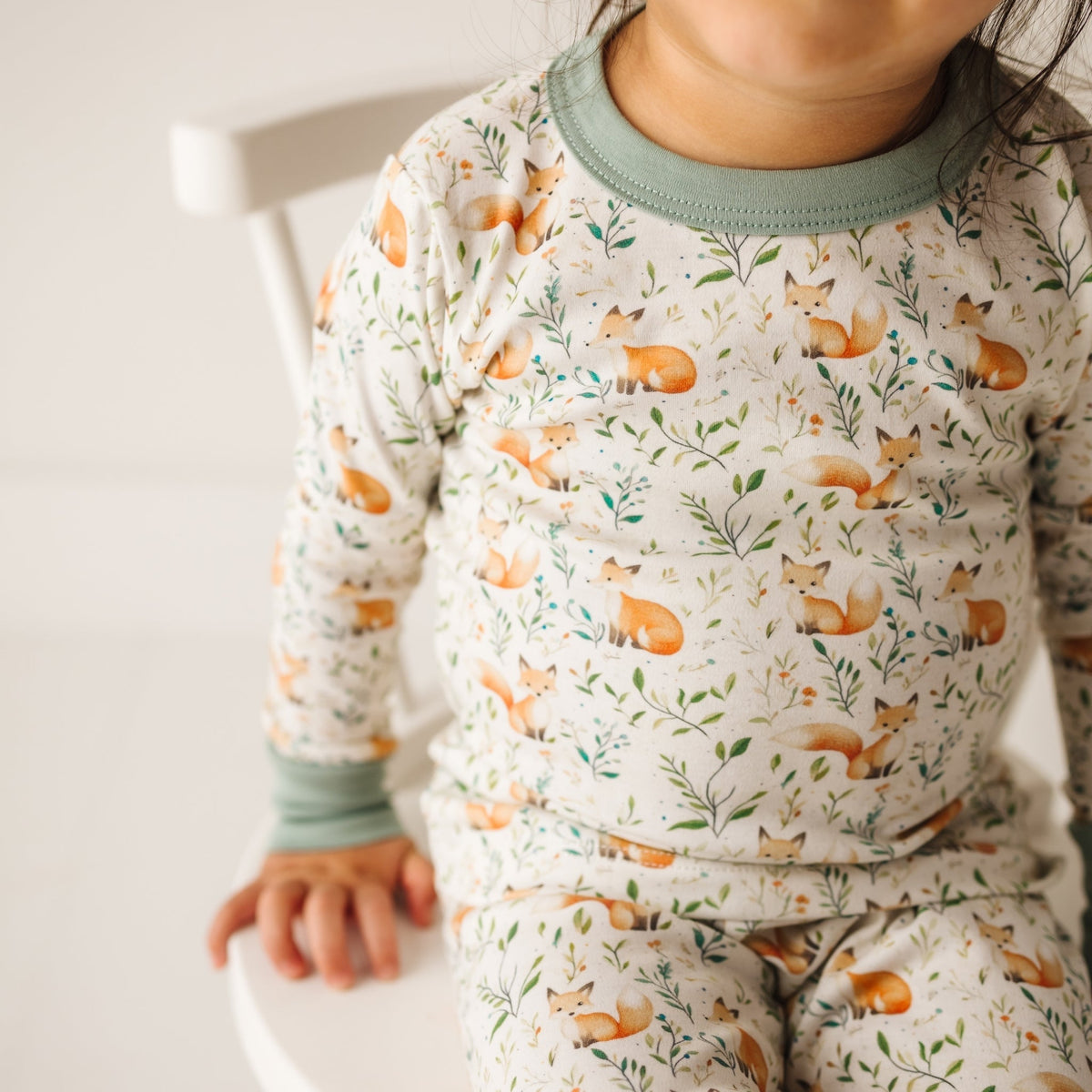 Fox Tales Long Pajamas - Ivory