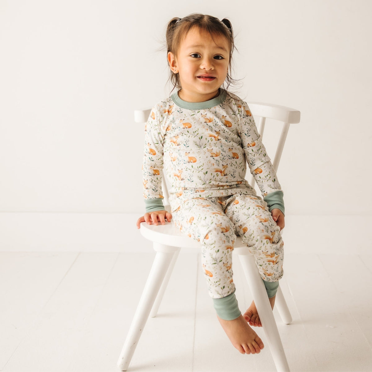 Fox Tales Long Pajamas - Ivory