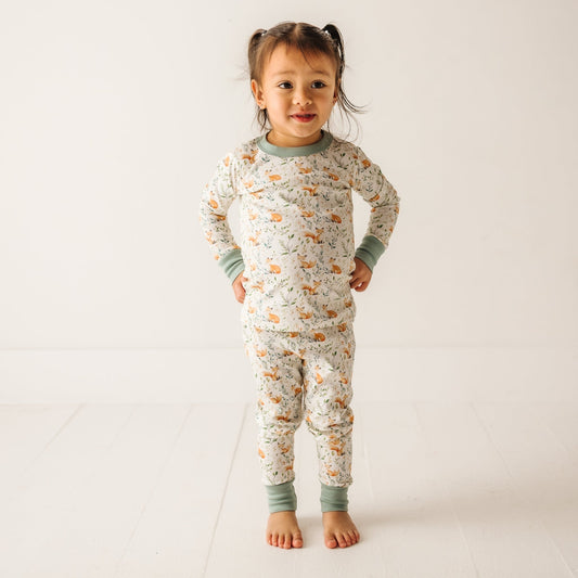 Fox Tales Long Pajamas - Ivory