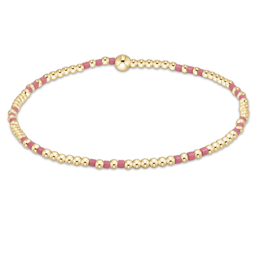 Hope Joy Pattern 2mm Bead Bracelet - Bright Pink