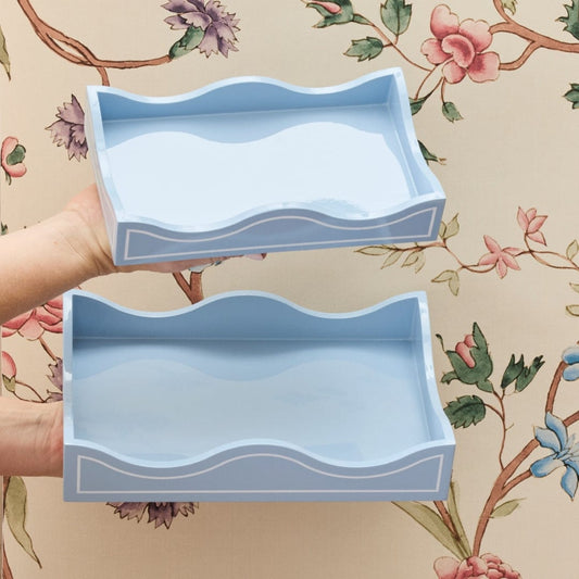 Lacquered Paper Guest Towel Tray - Hydrangea