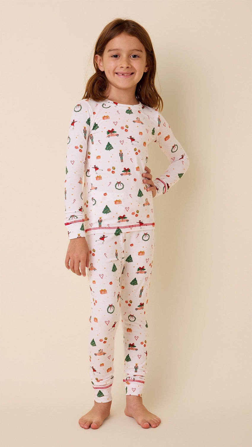 A Very Vintage Christmas Pima Knit Kids Pajamas
