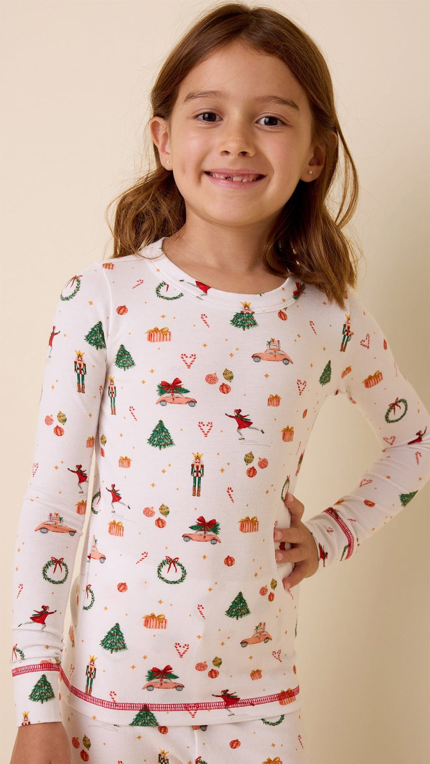 A Very Vintage Christmas Pima Knit Kids Pajamas