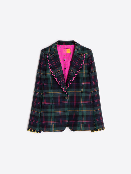 Jacket Hillary - Tartan with Scalloped Embroidery