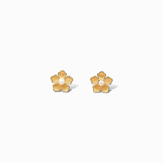Small Flower Stud Earrings in Pearl